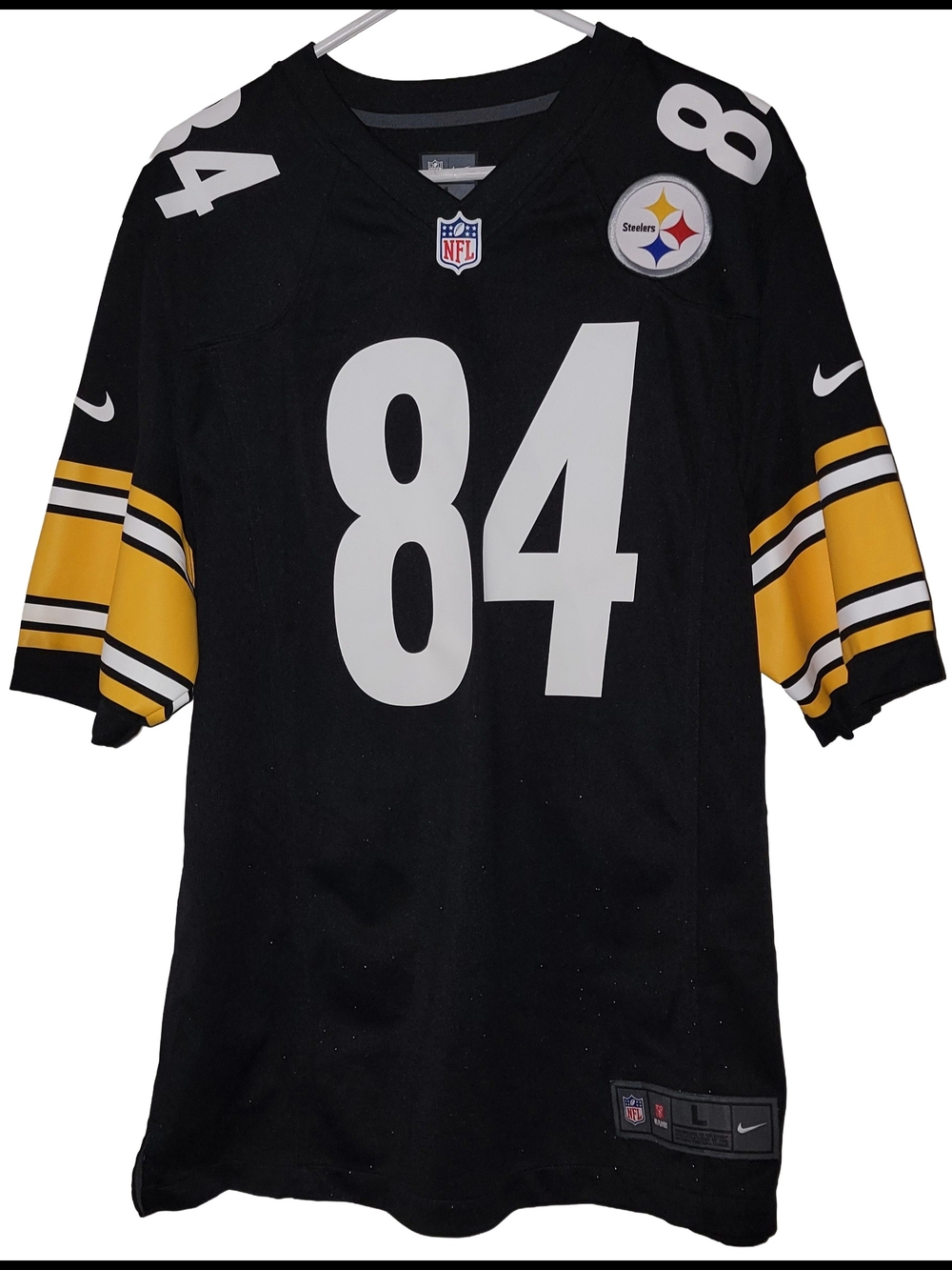 NIKE Pittsburgh Steelers #84 Black and Gold NFL Jersey Size L